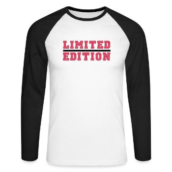 limited_edition_2 - Unisex Baseballshirt langarm - Weiß/Schwarz - Vorne - Nik (191cm)