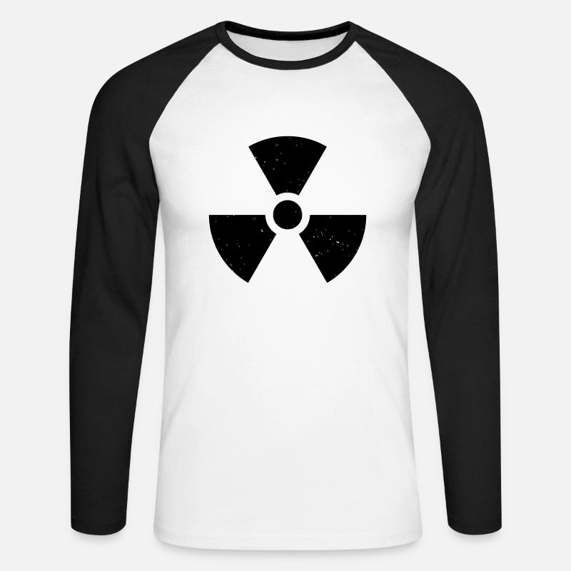 Nuklear - Unisex Baseballshirt langarm - Weiß/Schwarz