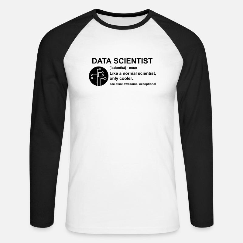 Data scientist computer science gift - Unisex Long Sleeve Baseball T-Shirt - white/black
