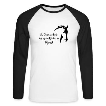 le glue de la terre - T-shirt baseball manches longues Homme - blanc/noir - Devant - Nik (191cm)