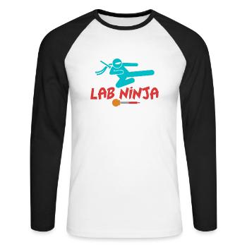 LAB NINJA - TECHNICIEN DE LABORATOIRE MÉDICAL - T-shirt baseball manches longues Homme - blanc/noir - Devant - Nik (191cm)