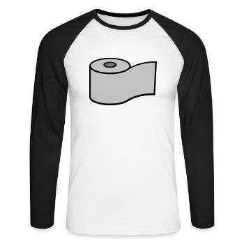 Toilet Paper Roll Logo Design - Unisex Long Sleeve Baseball T-Shirt - white/black - Front - Nik (191cm)