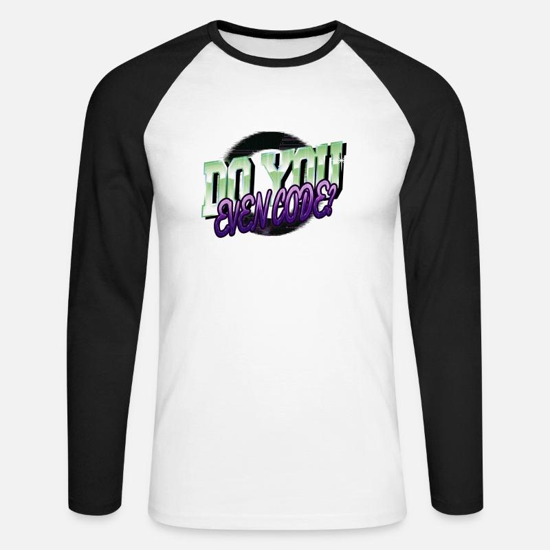 informatics computer language - Unisex Baseballshirt langarm - Weiß/Schwarz
