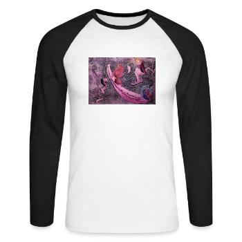 Shoes - Unisex Long Sleeve Baseball T-Shirt - white/black - Front - Nik (191cm)