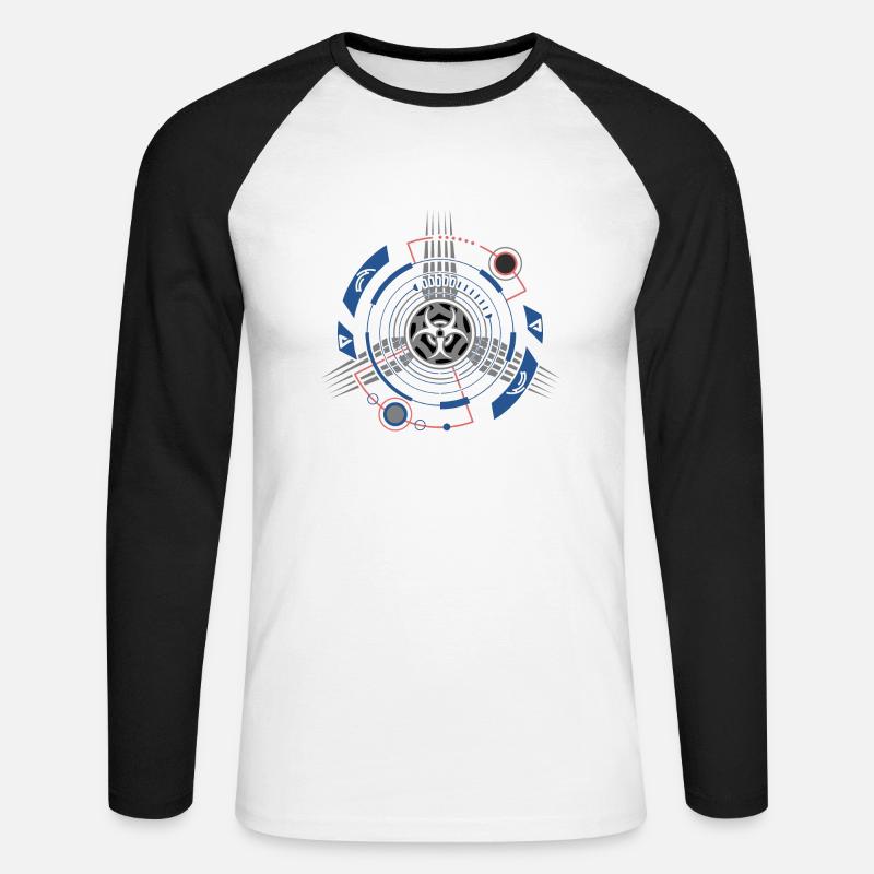 Tech Design Future Technology Geeks - Unisex Long Sleeve Baseball T-Shirt - white/black