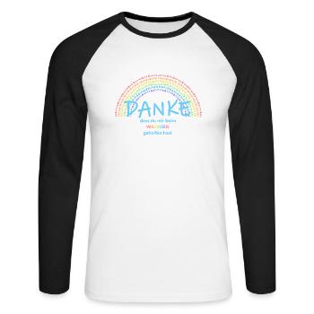 Kindergarten Verabschiedung Schulkind Einschulung - Unisex Baseballshirt langarm - Weiß/Schwarz - Vorne - Nik (191cm)