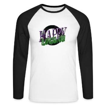 Croyez à l’idée de cadeau d’anniversaire de voyage spatial - T-shirt baseball manches longues Homme - blanc/noir - Devant - Nik (191cm)
