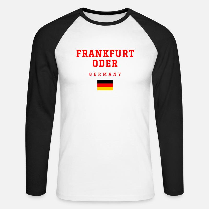 Frankfurt Oder Deutschland - Unisex Baseballshirt langarm - Weiß/Schwarz