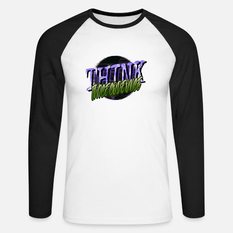 admin computer programming - Unisex Baseballshirt langarm - Weiß/Schwarz