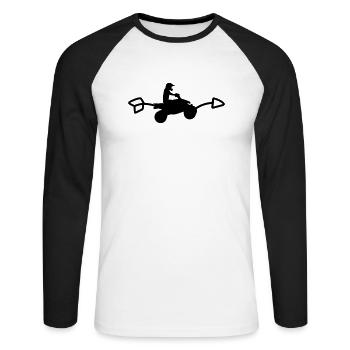 Quadruple flèche vers la droite - T-shirt baseball manches longues Homme - blanc/noir - Devant - Nik (191cm)