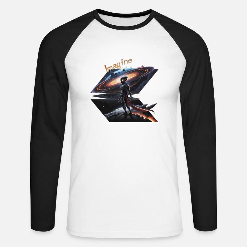 Interdimensionaler Außerirdischer - Unisex Baseballshirt langarm - Weiß/Schwarz