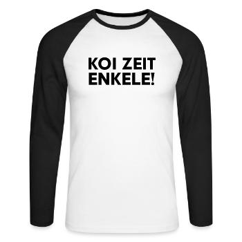 Koi Zeit Enkele Schwäbisch Rente - Unisex Baseballshirt langarm - Weiß/Schwarz - Vorne - Nik (191cm)
