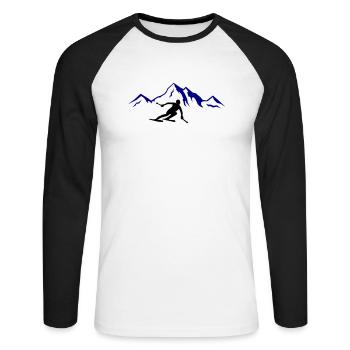 Ski Mountains 02 - Unisex Long Sleeve Baseball T-Shirt - white/black - Front - Nik (191cm)