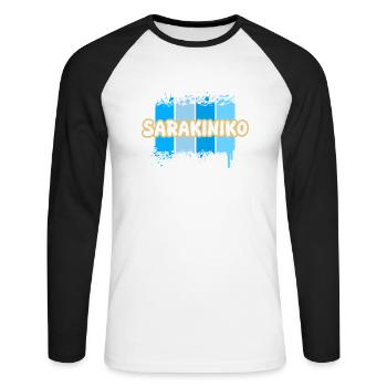 Sarakiniko Sarakiniko - T-shirt baseball manches longues Homme - blanc/noir - Devant - Nik (191cm)