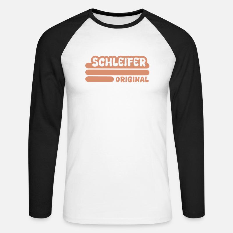 Schleifer als Beruf - Unisex Baseballshirt langarm - Weiß/Schwarz