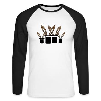 4 Hasen Familie Zylinder Hut zauber Trick 4 Kinder - Unisex Baseballshirt langarm - Weiß/Schwarz - Vorne - Nik (191cm)
