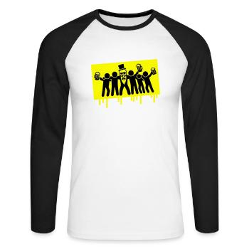 Groom Team Bachelor Party - Unisex Long Sleeve Baseball T-Shirt - white/black - Front - Nik (191cm)