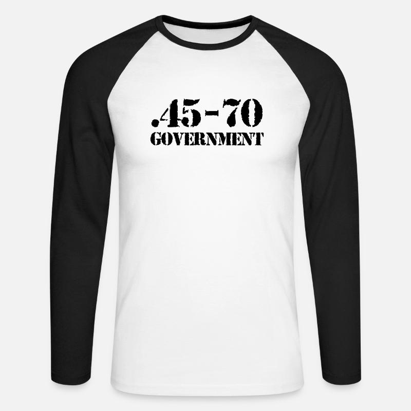 45-70 caliber ammo - Unisex Baseballshirt langarm - Weiß/Schwarz