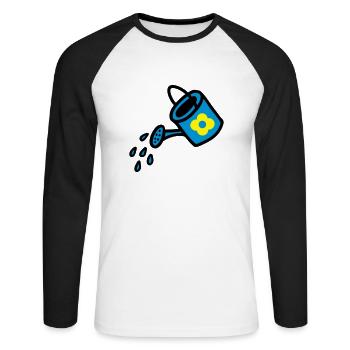 Arrosoir 3 - T-shirt baseball manches longues Homme - blanc/noir - Devant - Nik (191cm)