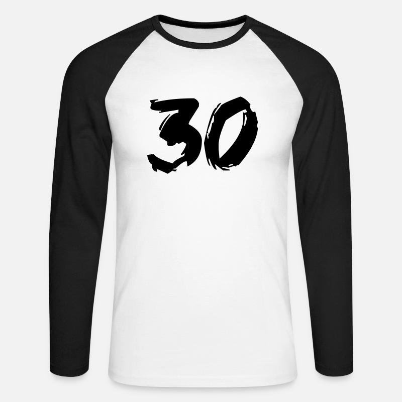 Brushed 30 - Unisex Baseballshirt langarm - Weiß/Schwarz