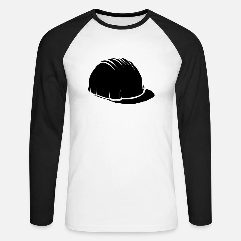 Schutzhelm - Unisex Baseballshirt langarm - Weiß/Schwarz