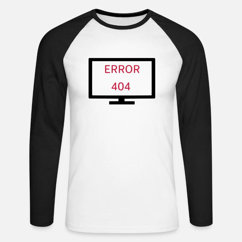 Computer Fehler 404 - Unisex Baseballshirt langarm - Weiß/Schwarz