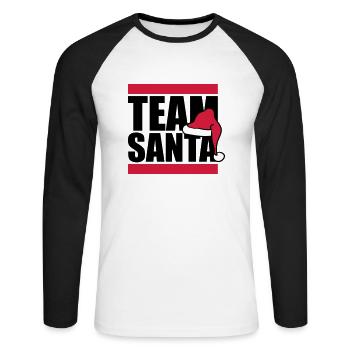 friends crew team merry christmas santa claus n - Unisex Long Sleeve Baseball T-Shirt - white/black - Front - Nik (191cm)