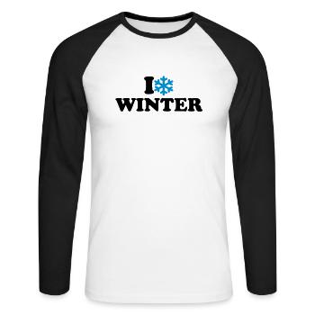 I love winter - Unisex Long Sleeve Baseball T-Shirt - white/black - Front - Nik (191cm)