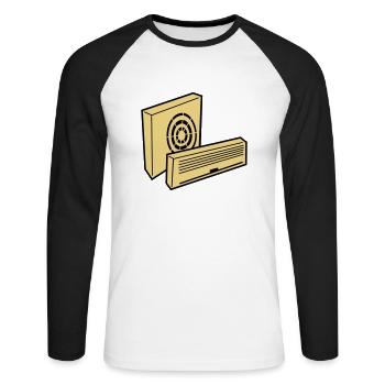 climatisation_c1 - T-shirt baseball manches longues Homme - blanc/noir - Devant - Nik (191cm)
