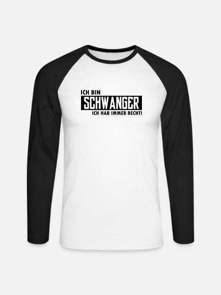 ich bin schwanger ich hab immer recht - Unisex Baseballshirt langarm - Weiß/Schwarz