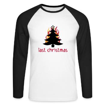 last christmas - Unisex Baseballshirt langarm - Weiß/Schwarz - Vorne - Nik (191cm)