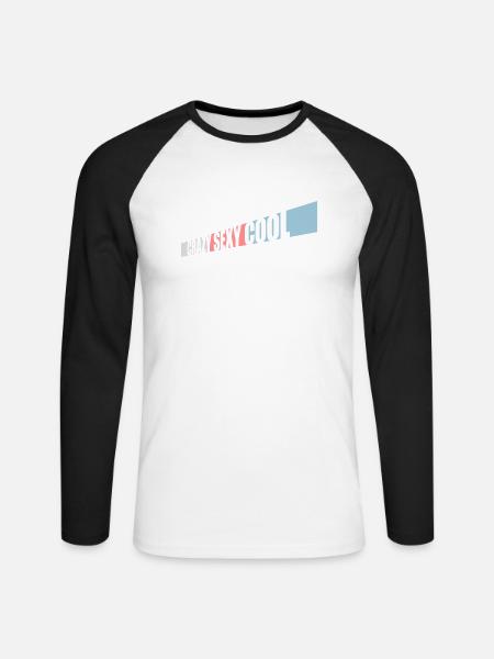 crazy sexy cool design - Unisex Long Sleeve Baseball T-Shirt - white/black
