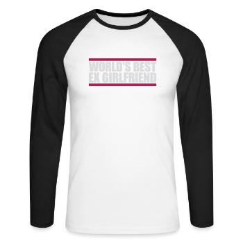 La meilleure ex petite amie du monde - T-shirt baseball manches longues Homme - blanc/noir - Devant - Nik (191cm)