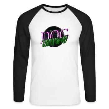 dog pet golden retriever animal shelter - Unisex Baseballshirt langarm - Weiß/Schwarz - Vorne - Nik (191cm)