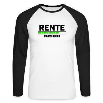 Rente - Unisex Baseballshirt langarm - Weiß/Schwarz - Vorne - Nik (191cm)