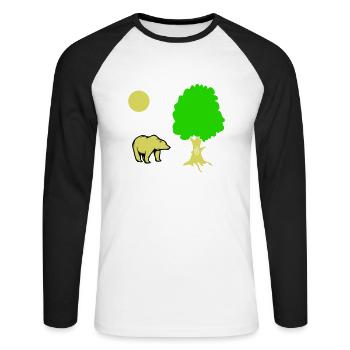 Arbre à ours - T-shirt baseball manches longues Homme - blanc/noir - Devant - Nik (191cm)