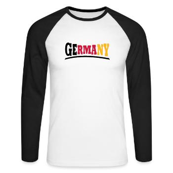 Germany - Unisex Baseballshirt langarm - Weiß/Schwarz - Vorne - Nik (191cm)