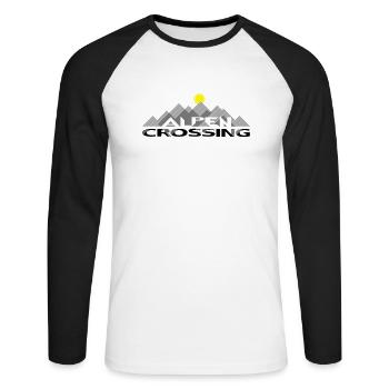 AlpenCrossing 3C - Unisex Baseballshirt langarm - Weiß/Schwarz - Vorne - Nik (191cm)
