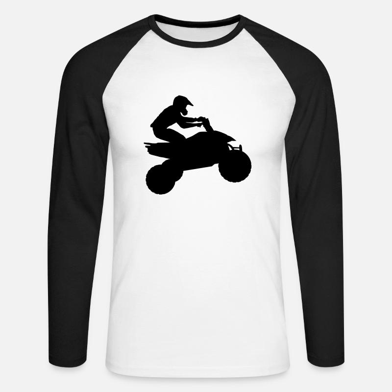 quad11 - Unisex Baseballshirt langarm - Weiß/Schwarz