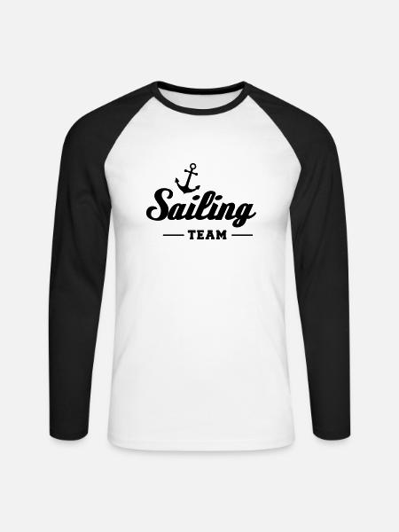 Sailing Team - Unisex Baseballshirt langarm - Weiß/Schwarz