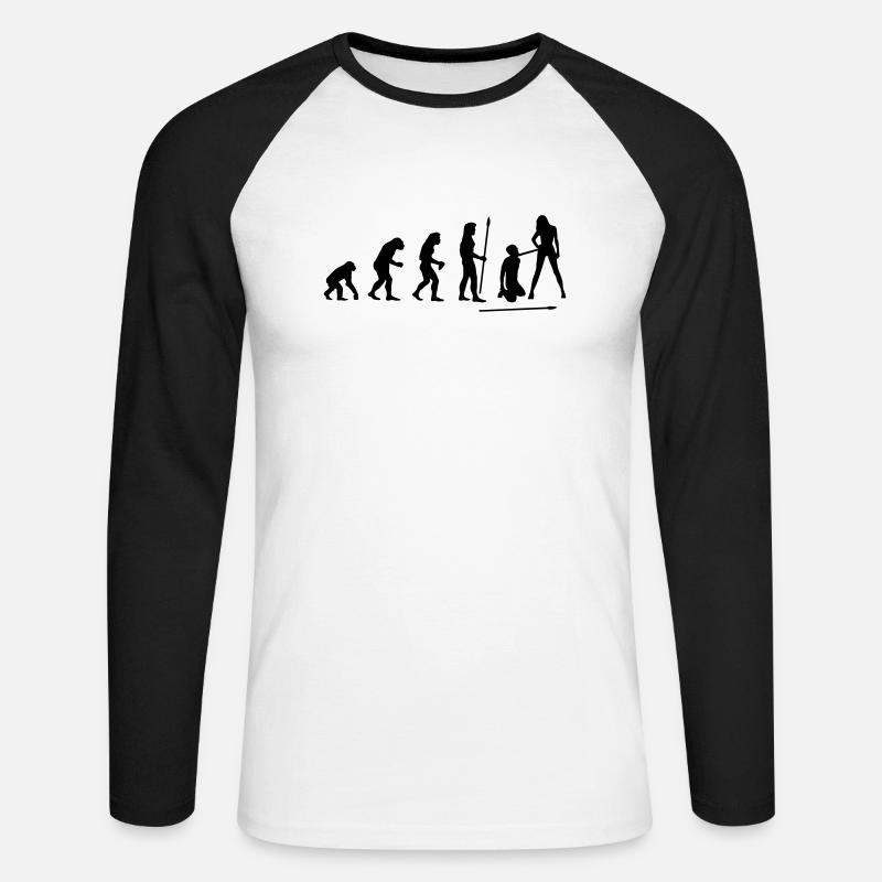 evolution_wedding1 - Unisex Long Sleeve Baseball T-Shirt - white/black