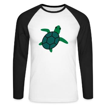turtle - Unisex Long Sleeve Baseball T-Shirt - white/black - Front - Nik (191cm)