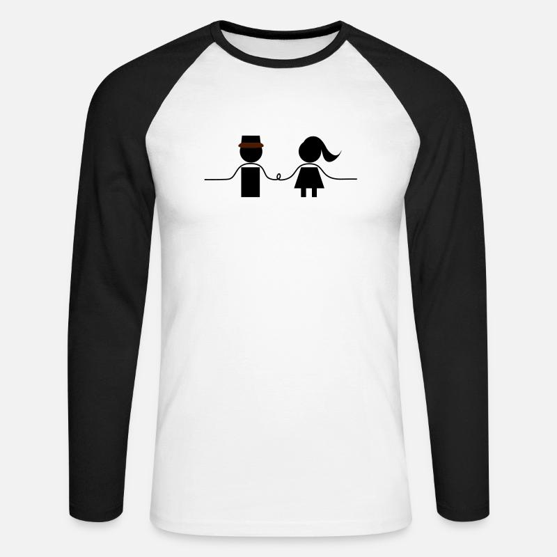 Liebe - Unisex Baseballshirt langarm - Weiß/Schwarz