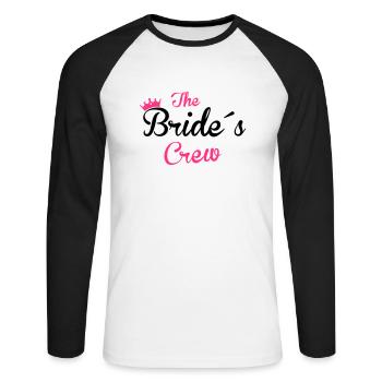 the bride´s crew - Unisex Baseballshirt langarm - Weiß/Schwarz - Vorne - Nik (191cm)