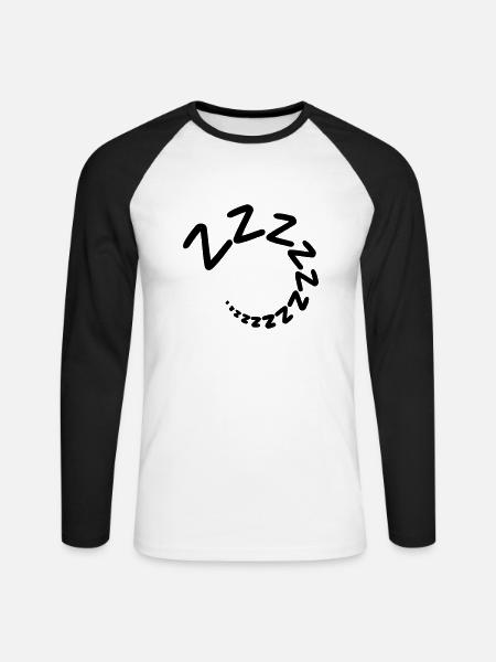 Schlafen Schnarchen - Unisex Baseballshirt langarm - Weiß/Schwarz