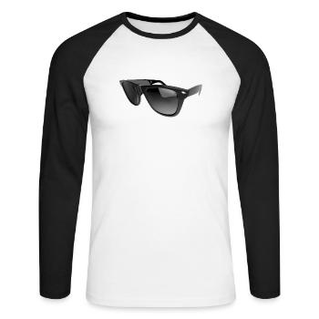 Lunettes de soleil - T-shirt baseball manches longues Homme - blanc/noir - Devant - Nik (191cm)