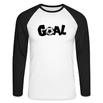 soccer ball goal! FOOTBALL! - Unisex Long Sleeve Baseball T-Shirt - white/black - Front - Nik (191cm)