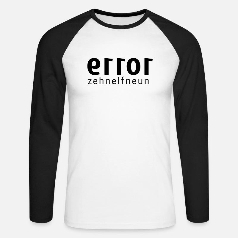 error-zehnelfneun - Unisex Baseballshirt langarm - Weiß/Schwarz