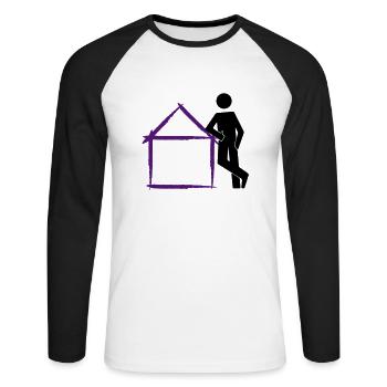 architekt10 - Unisex Baseballshirt langarm - Weiß/Schwarz - Vorne - Nik (191cm)