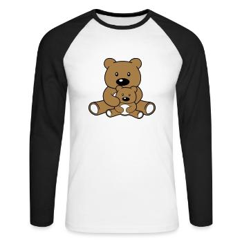 mama papa baby junges liebe 2 freunde paar team si - Unisex Baseballshirt langarm - Weiß/Schwarz - Vorne - Nik (191cm)